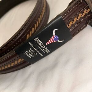 American Bison 100% Genuine Top Grain Brown Leather Belt Men’s Size 34